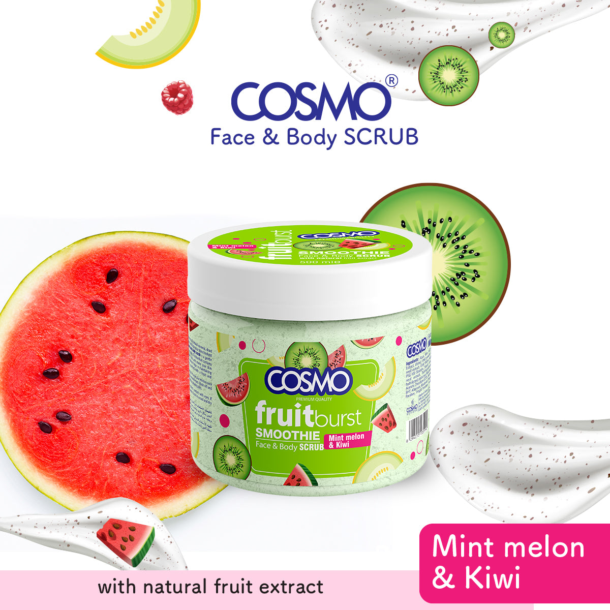 Mint, Melon and Kiwi Face & Body Scrub